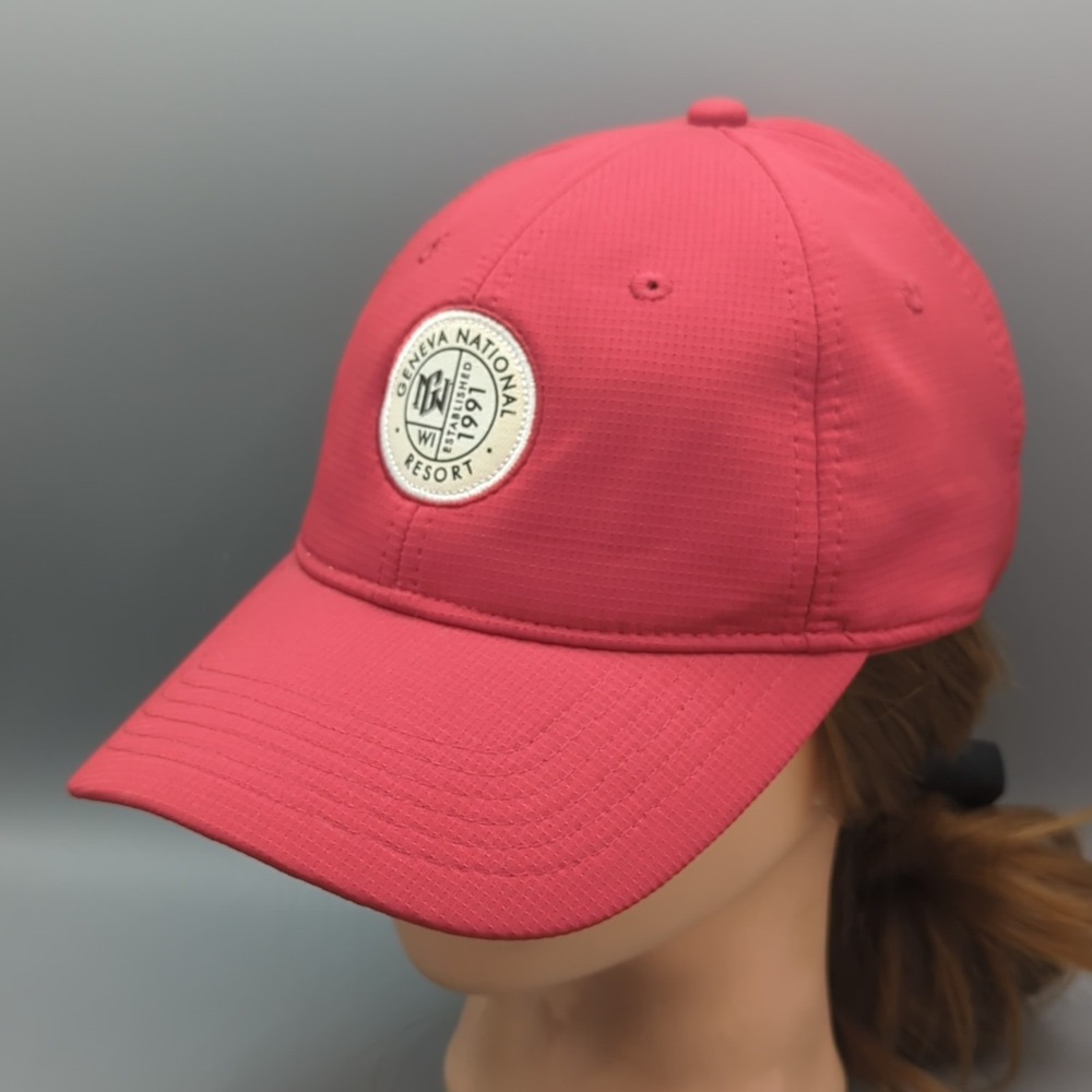 Geneva National Resort, WI Golf Hat Cap Red Ahead Mid Fit Strapback Adjustable